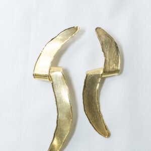 brincos pena dourada